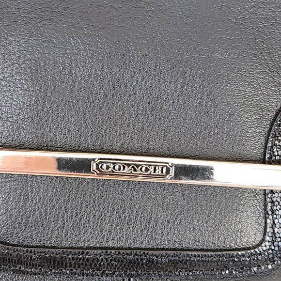 Euc Coach Taylor Black Saffiano Leather Shoulder Bag Purse - Picture 11 of 13